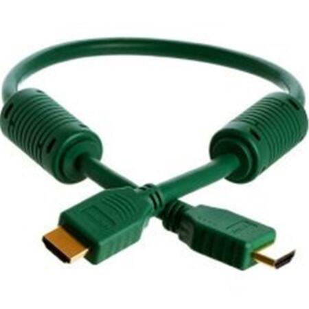 CMPLE 28AWG HDMI Cable with Ferrite Cores - Green - 1.5FT 781-N